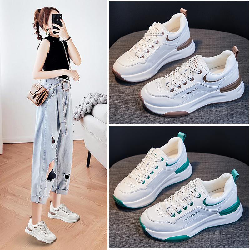 

Daddy Shoes Women s Autumn New Leather Small White Shoes Inner Heightening Women s Shoes Women s Casual Sports Shoes Spot