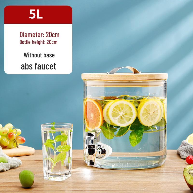 Žáruvzdorná skleněná láhev na kvašení vína s kohoutkem – Ideální pro víno, ovocný čaj, léčivé nápoje a nápoje k samoobsluze