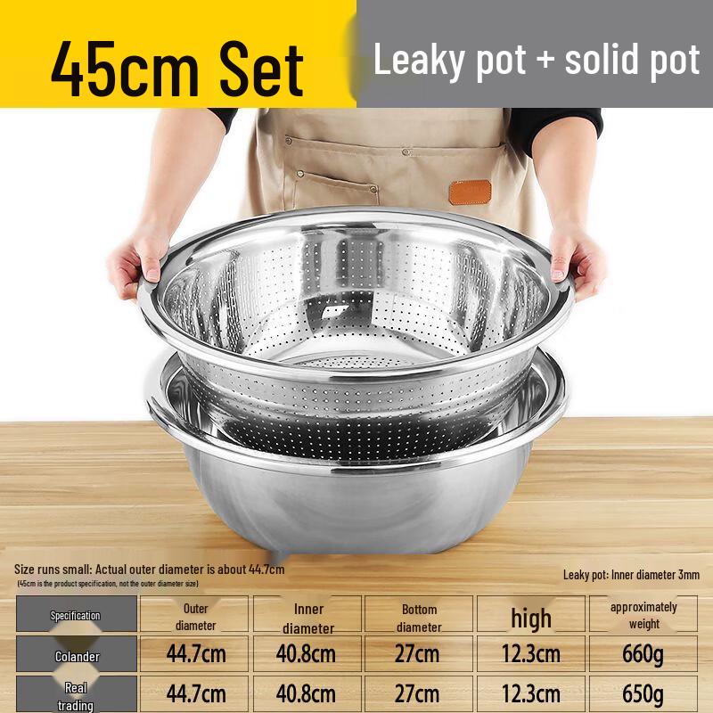 

FATTBAO Stainless Steel Strainer & Basin Set