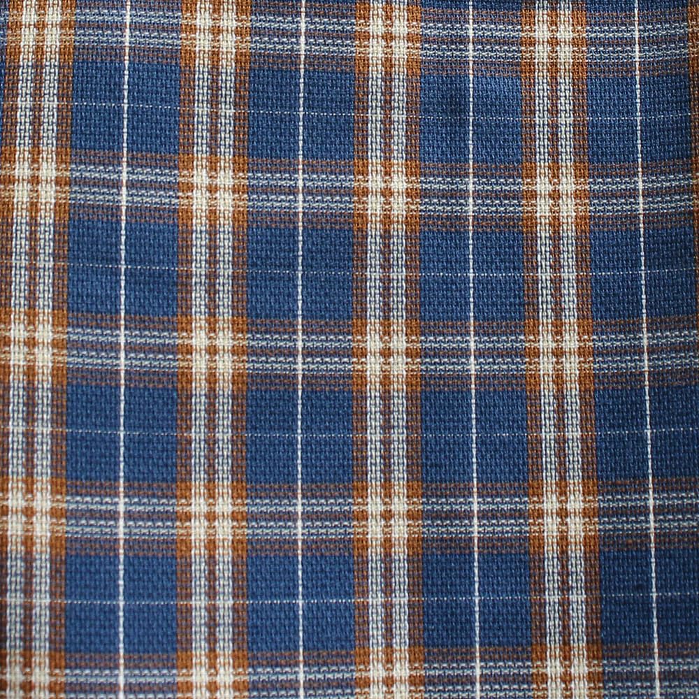 Men's 3/4 Sleeve Check Shirt, Breathable, Quick-Drying, Cool, Lightweight, Regular Collar, Size 4L, Beige (33)