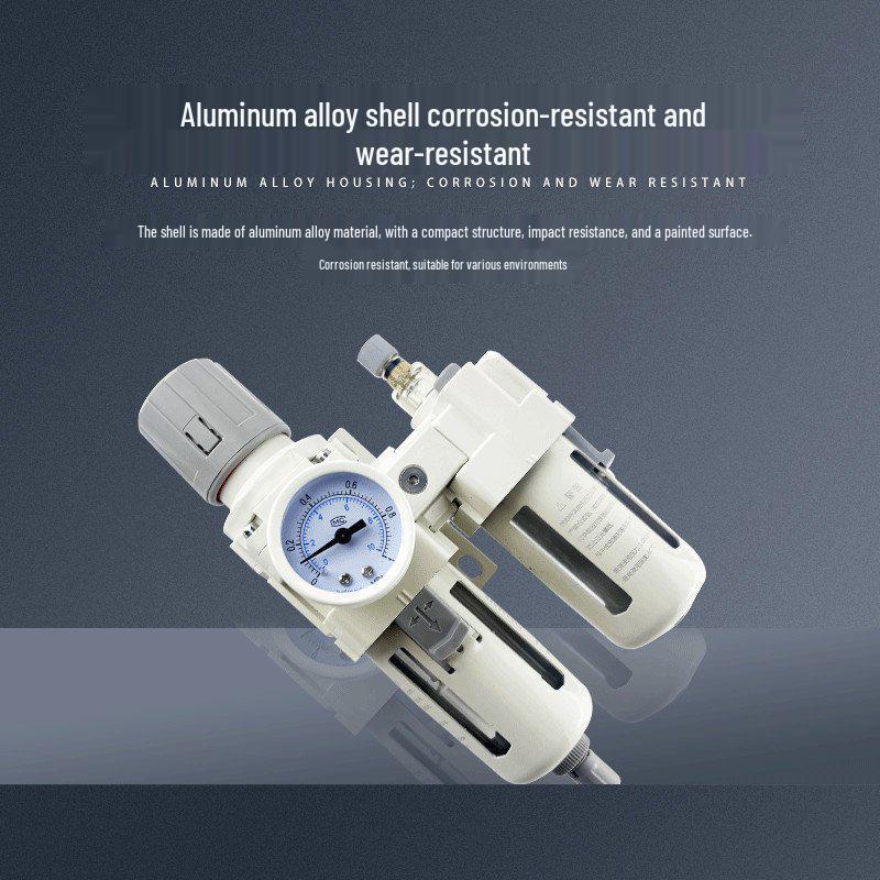 AFRAFC2000 Transparent High-Pressure Aluminum Alloy Pneumatic Regulator with Stainless Steel Air Pressure and Vacuum Water Separator Filter