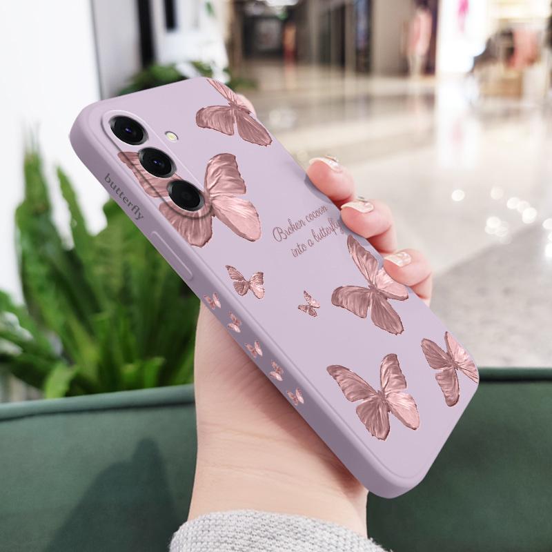 

Red Blue Butterfly Phone Case For Samsung Galaxy A37 A57 Liquid Silicone Cover Samsung A37