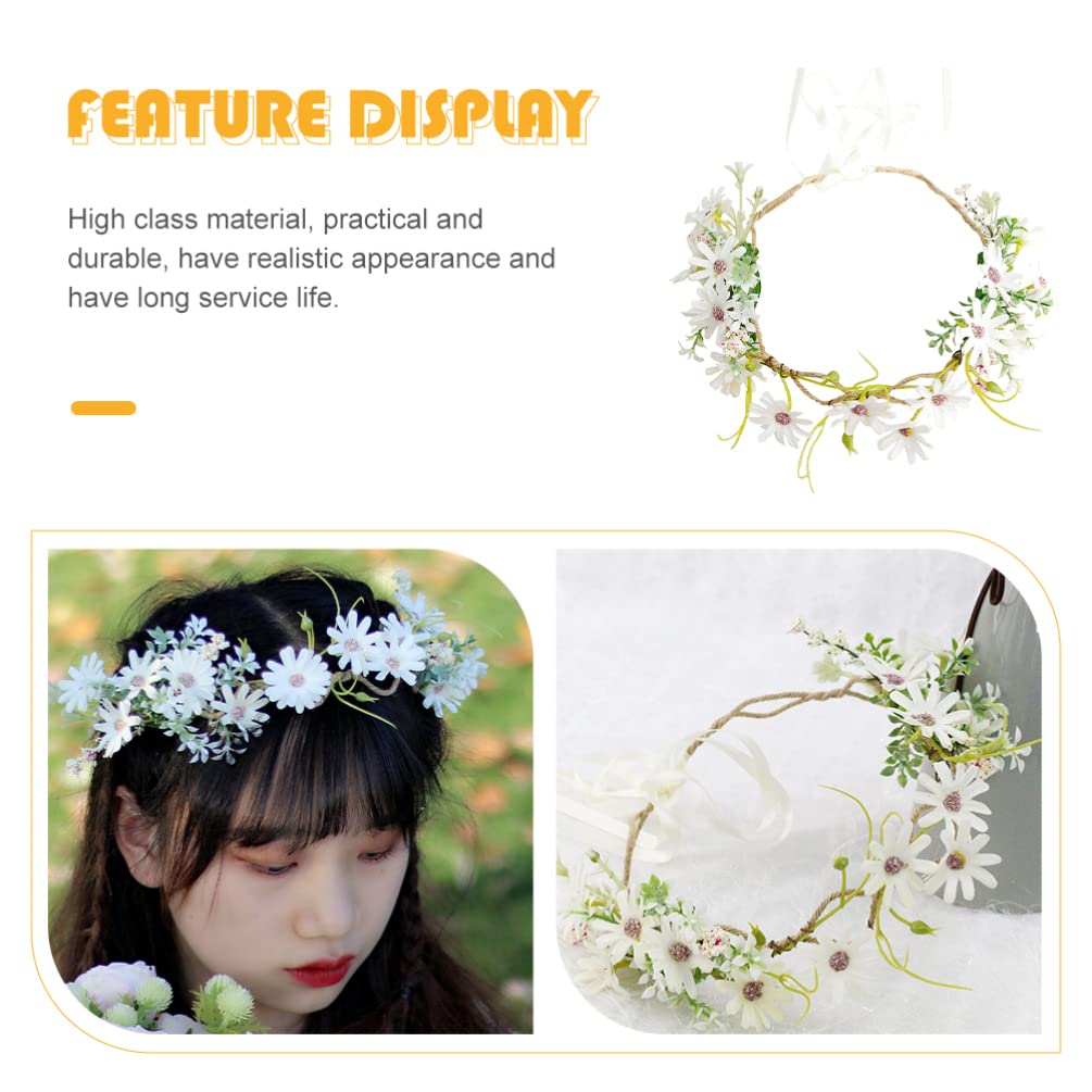 FRCOLOR White Daisy Artificial Flower 9x8 for Weddings and with Lightweight Indoor and Outdoor Decoration Wreath, inches, Parties, Ribbon, 35g,