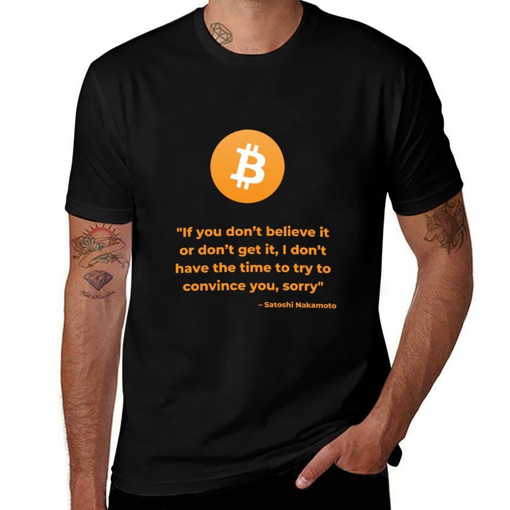 Bitcoin Quotes TShirt No Iron Casual Short Sleeve Top