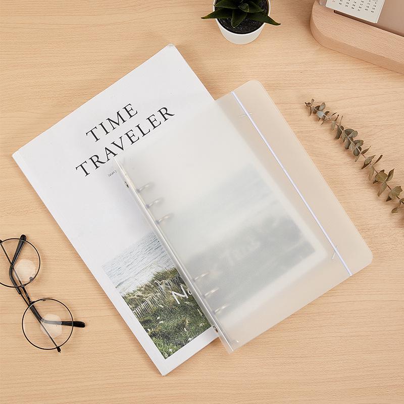 Premium Frosted A4 Binder with Ribbon Insert & Transparent PP Loose-Leaf Folder