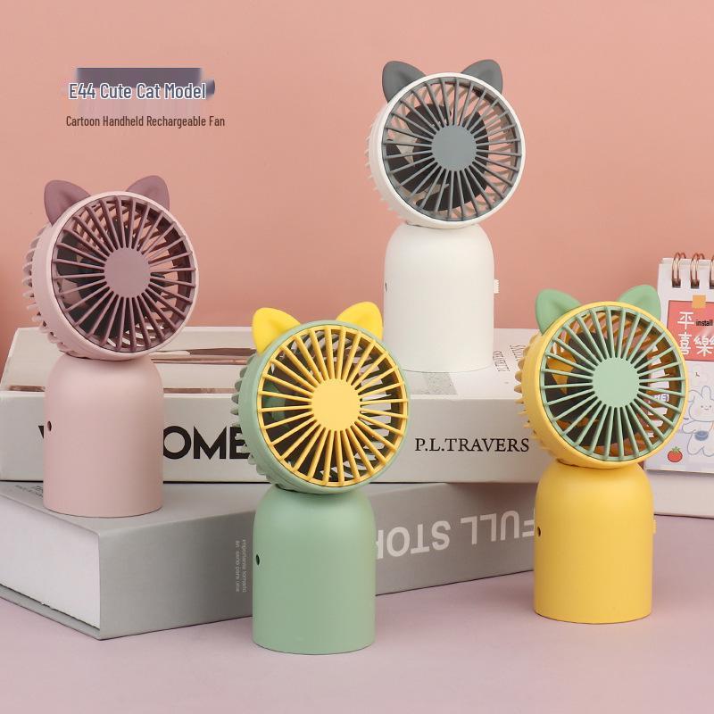 

Mini Cartoon USB Handheld Fan - Portable Desktop Fan with Custom Logo Option As Shown