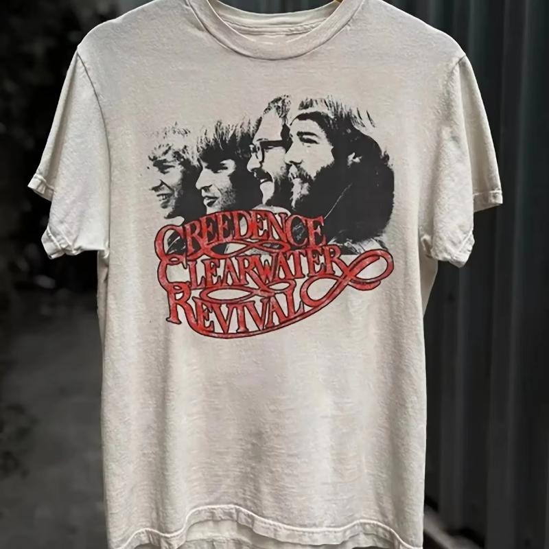 Retro Comfort Series Unisexs Short Sleeve Tshirt Casual And Comfortable Creedence Clearwater Revival
