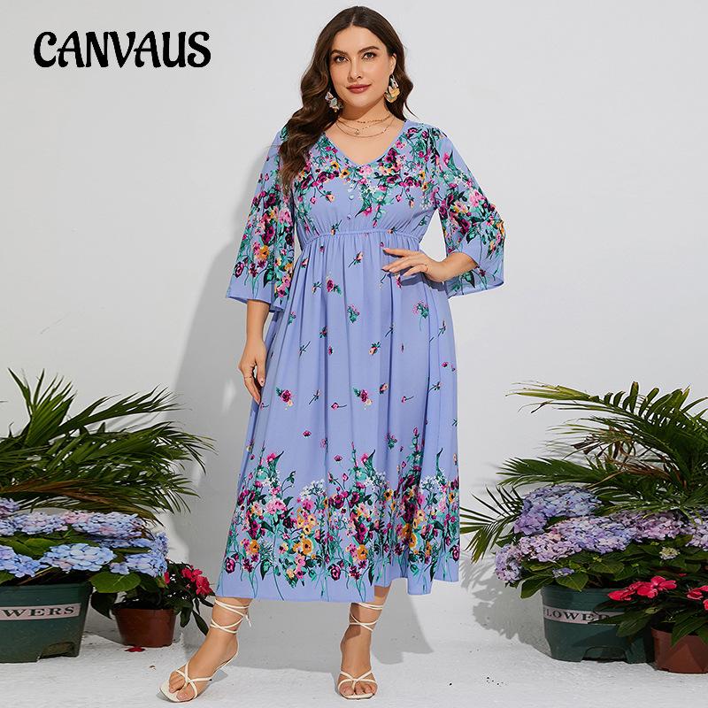 Rochie de damă de primăvară vară, mărime mare, din șifon, cu talie elastică, mâneci evazate, rochii lungi de vacanță