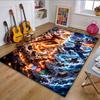 Elemental Battle Fusion Patterned Carpet, Non Slip Mat Suitable for Living Room and Bedroom Sofas