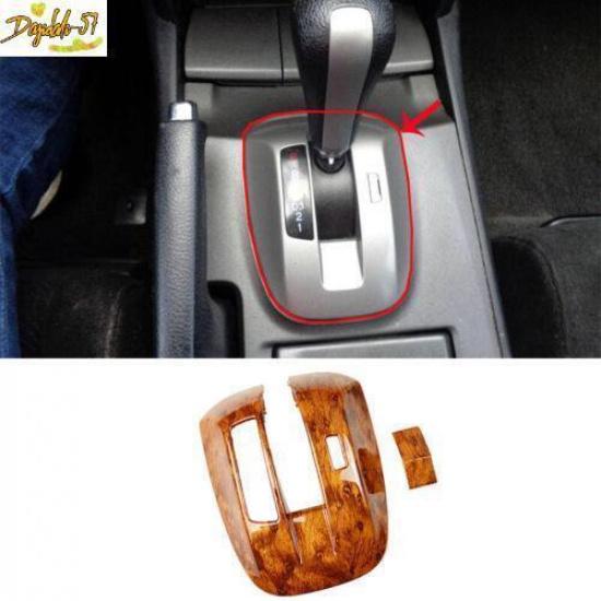 Wood Grain Middle Console Gear Shift Panel Trim 2pcs For Honda Accord 2008-2013