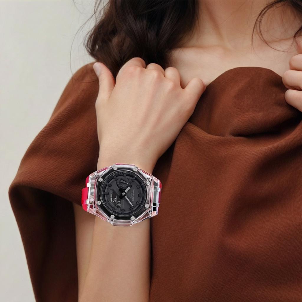 Casio Unisex Řada s duálním displejem Liquid Crystal/Analog Černé hodinky GA-2100-1A1(Watch4--)
