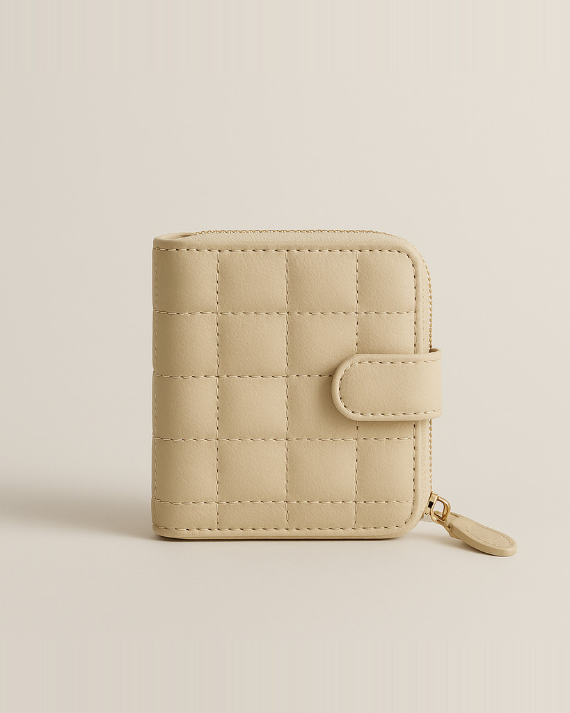 Portefeuille à fermeture éclair tendance pour femmes, petit porte-monnaie en cuir PU à carreaux, joli mini porte-cartes de style coréen, nouveauté