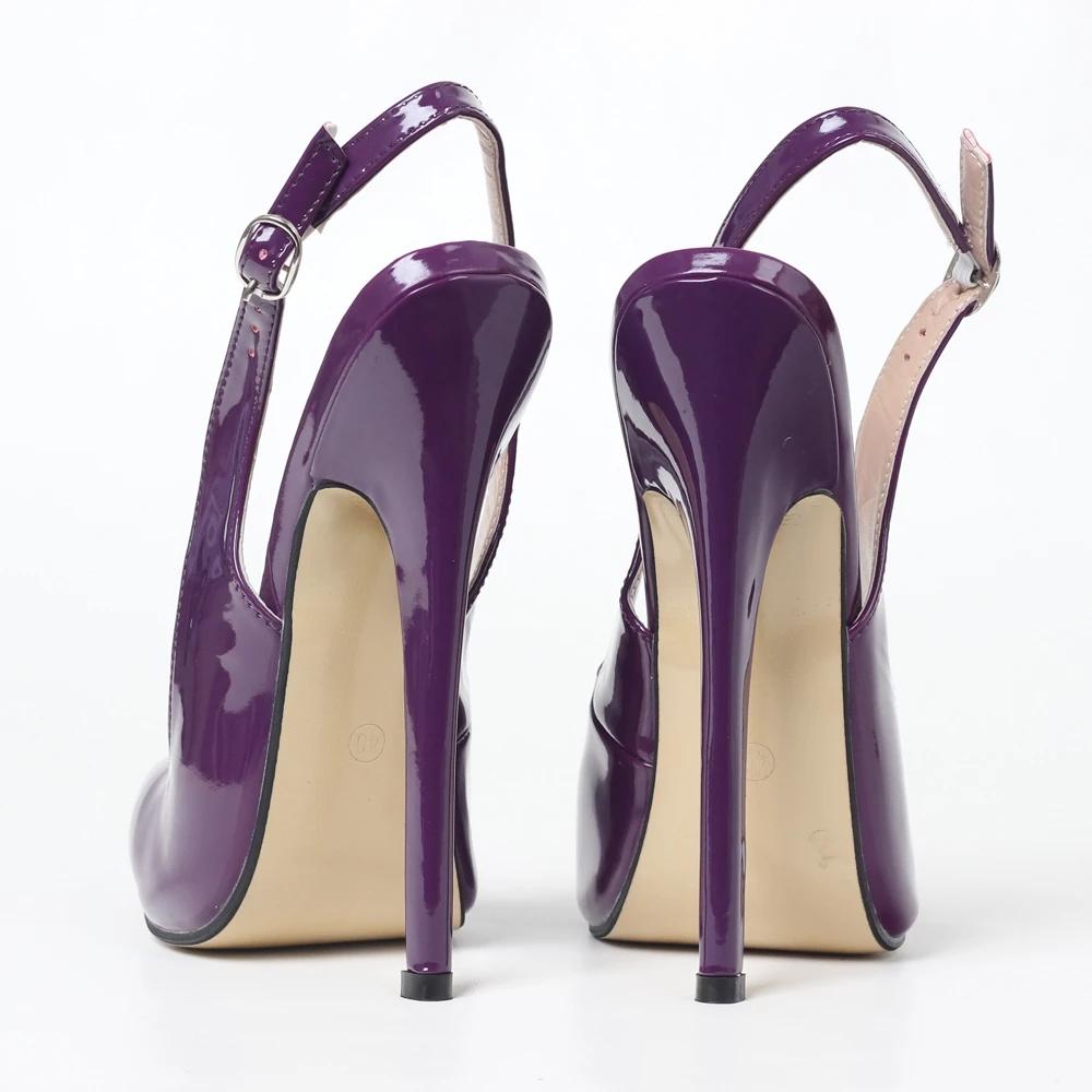 JiaLuoWei 7 Zoll Super High Thin Heel Pumps Knöchelriemen Spitze Zehen Damen Sexy Schuhe