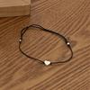 S925 Sterling Silver Heart-shaped Black Rope Bracelet for Women, Ins Sweet and Cool Style, Simple and Versatile, Small Smooth