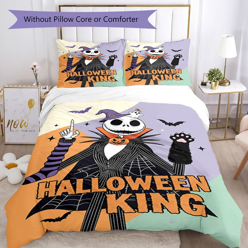 Jack Skellington Duvet Cover Set Perfect for Living Room Machine Washable Christmas Gift