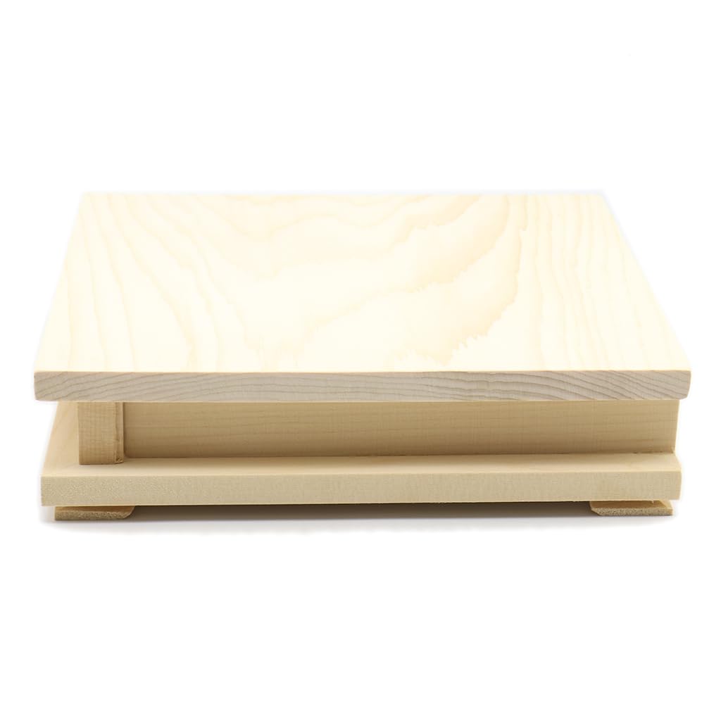 Kurita's Special Buddhist Statue [Wood Carving Buddhist Altar] Square Base (Low) Large (W20cm, D20cm, H5cm) Made of Cypress Wood, Low Base, 1939