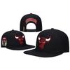 Flat Brim Embroidered Baseball Cap Adjustable Sport Sun Hat Bulls Team