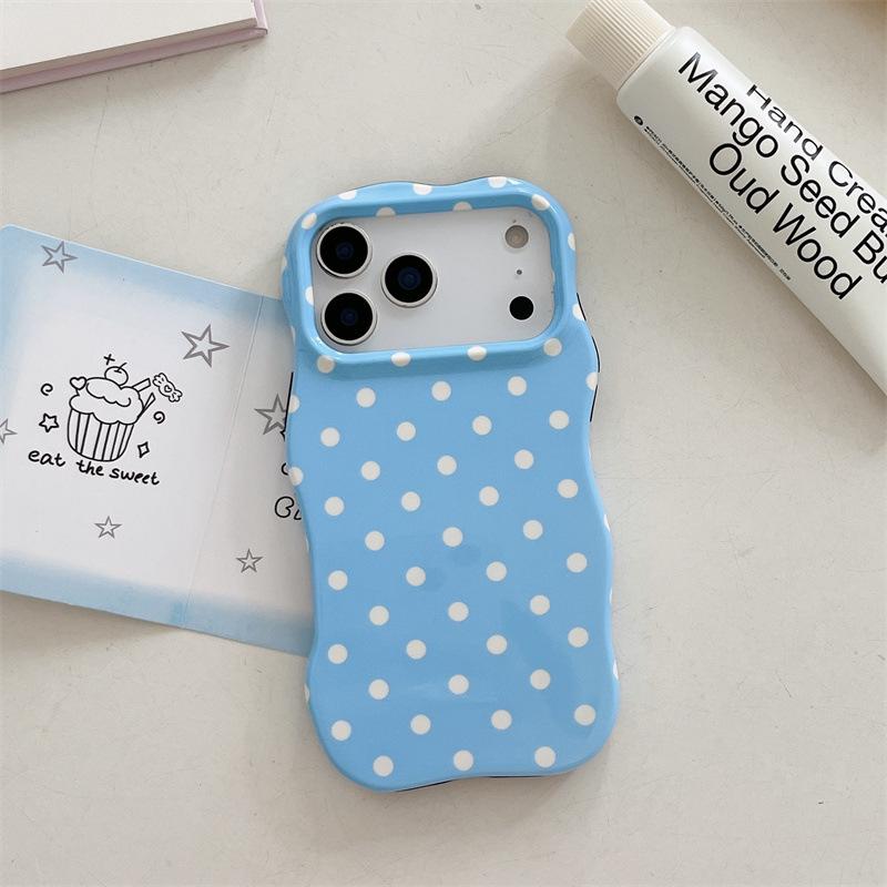 Minimalist Polka Dot Case for iPhone 16, 15 Pro Max, 14, 13 - Japanese & Korean Design