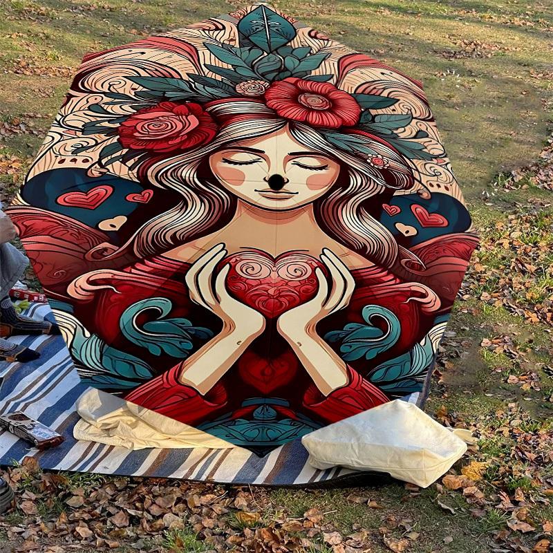 1pc Heart Love Automatic Open/Close Umbrella Compact Folding Umbrella with 8-Rib Shaft for Women/Men, Elegant Birthday1227S