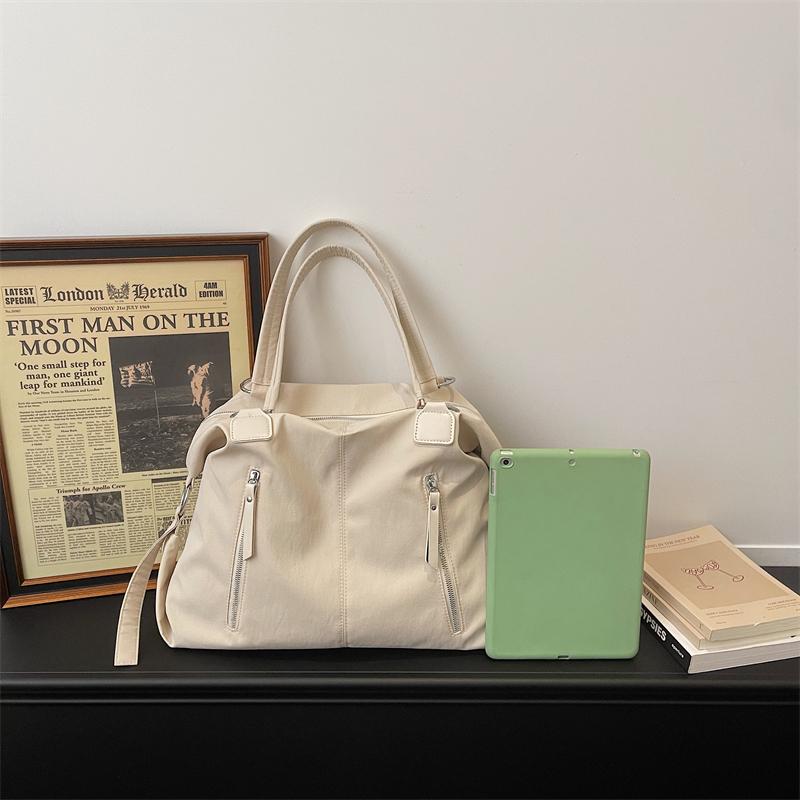 Large Capacity Commuter Bag Women's Shoulder Bag Multi-Zipper Tote Bag