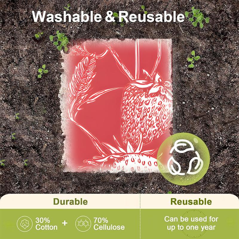 Cleaning Cloth Reusable Kitchen Dish Towels Eco-friendly Microfiber Red Strawberry Print Dishcloths Lint Free Washable Duster Rags Tea Towels 9*7inch