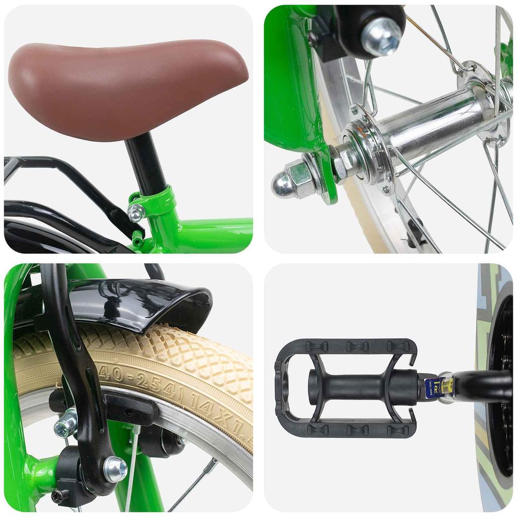 Kids  Bicycle 16 Inch for Ages 4 6 Green