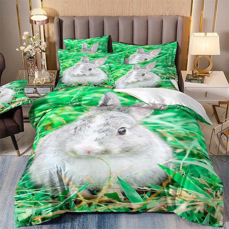 King Size Bedding Set For Adults,Duvet Cover,Print Cock,Hen, Sheep,Cow,hamster,Animal, Poultry,Double Bed Cover With Pillowcases