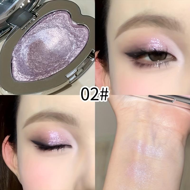 Metallic Glitter Heart Monochrome Eyeshadow Palette, Waterproof & Sweatproof, Soft Blend Formula, Suitable for Music Festivals, Stage Performances