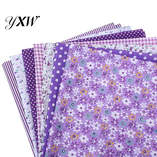 Cotton Fabric 7Pcs Sewing Stylish Soft Plain Cloth Floral Small Piece of DIY Accessory for Handmade Bags Handkerchief Arts Crafts