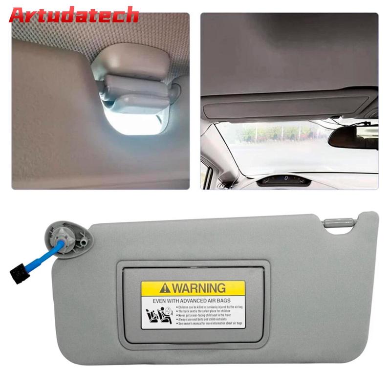 Artudatech Gray Left Driver Side Sun Visor 83280TA5A51ZA For Honda Accord 2008-2017