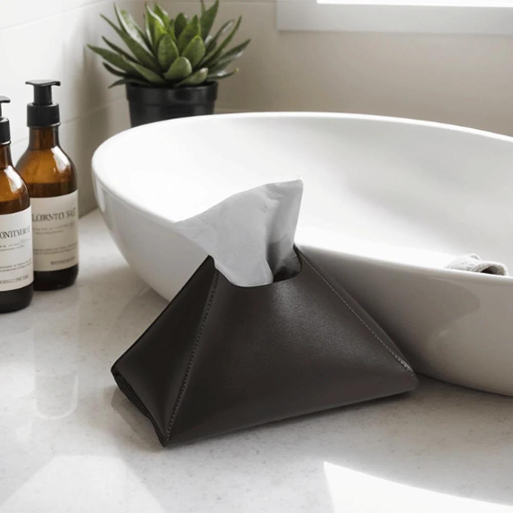 1pc PU Leather Tissue Case Creative Luxury Simples Napkin Box Home Hotel Car Tissue Box Wholesale Gift