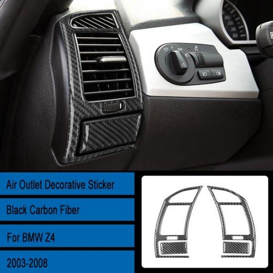 Carbon Fiber Car Front Air Vent Outlet Frame Cover Sticker For BMW Z4 E85 03-08