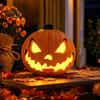 Reusable Halloween Decor Evil Pumpkin Lantern, Large LED Light Up Jack O Lantern Indoor for Party Scene, Spooky Outdoor Decoration, Trick or