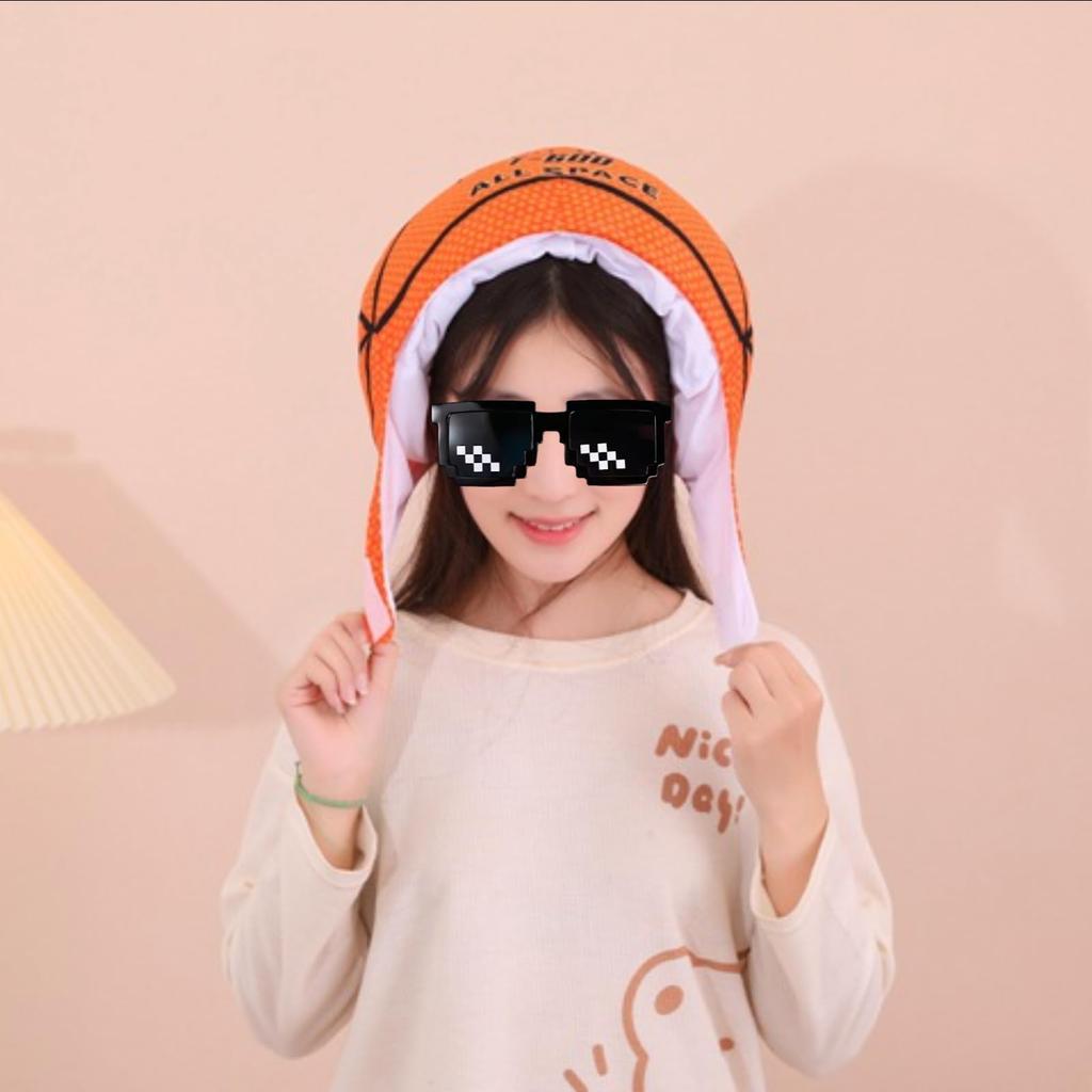 Havery Basketball Halloween Cosplay Headgear, Cute Kigurumi Hat for Events, School Festivals (Basketball (Horizontal))