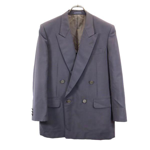 Lanvin Wool Blend Tailored Jacket Gray Double Button Men's Used