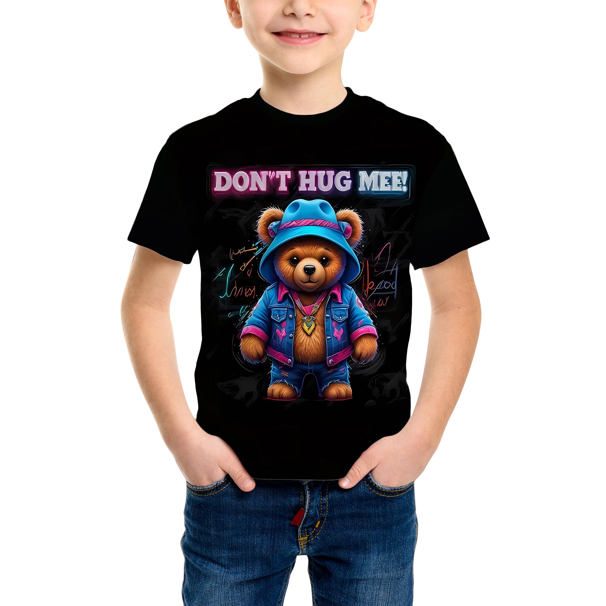 3D Pattern Printing Fashion T-Shirt Element Printing Summer New Boy Personalized Cool Tops Kids Funny T Shirt 100