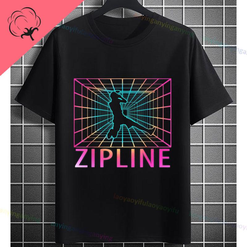Funny Zipline This Is How I Fly Ziplining Graphic TShirt Pure Cotton Round Neck Short Sleeve Casual Sports Outdoor Tshirt