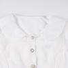 Doll Face Academy Short Sleeve Sheer Top with Pearl Buttons and Slim Fit