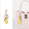 Little Lemon Rhinestone Keychain Trendy Design Creative Artificial Fruit Cute Women's Bag Pendant Car Keychain Ring Cartoon Gift