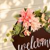 11.81x15.75in Floral Wooden Welcome Plaque Entryway Hanging Flower Decor  Classroom Welcome Plaque