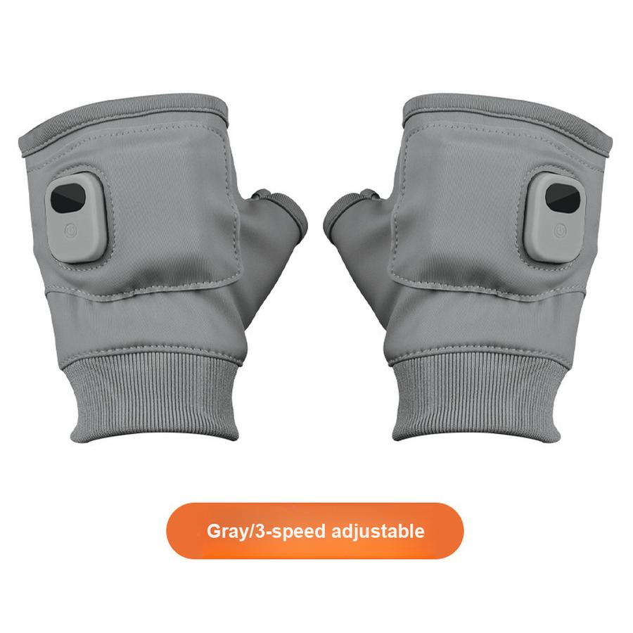 2 Pcs USB Graphite Quick Heating Gloves Game Office Outdoor Half Finger Smart Temperature Control Long Battery Life Warming Hand Warmer