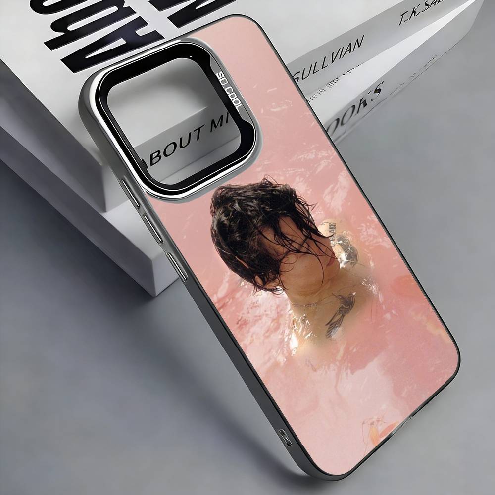 

H-Harry S-Styles Phone Case For iPhone 17,16,15,14,13,12,11 Plus,Pro Max,Colored Silver Phone Case iPhone12PROMAX
