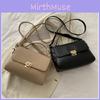 Koreanischer Stil Einfarbige Große Kapazität Damen Tasche 2024 Neu Einfache Textur Pendler Schloss Schnalle Umhängetasche Kleine Quadratische Tasche