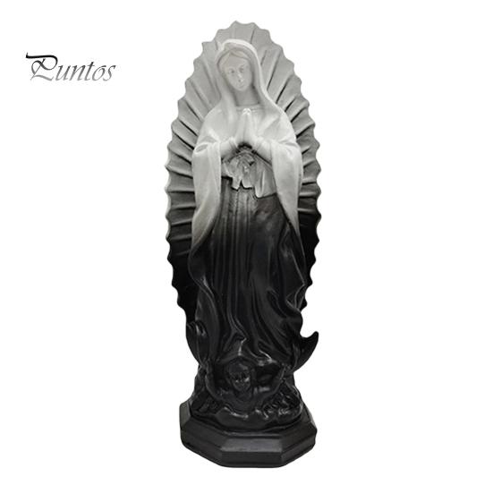 Unique Bookcase Accents Our Lady of Guadalupe Religious Statue, Virgin Mary Figurine, Resin Sculpture, Statement Piece for Cabinet Inspirational