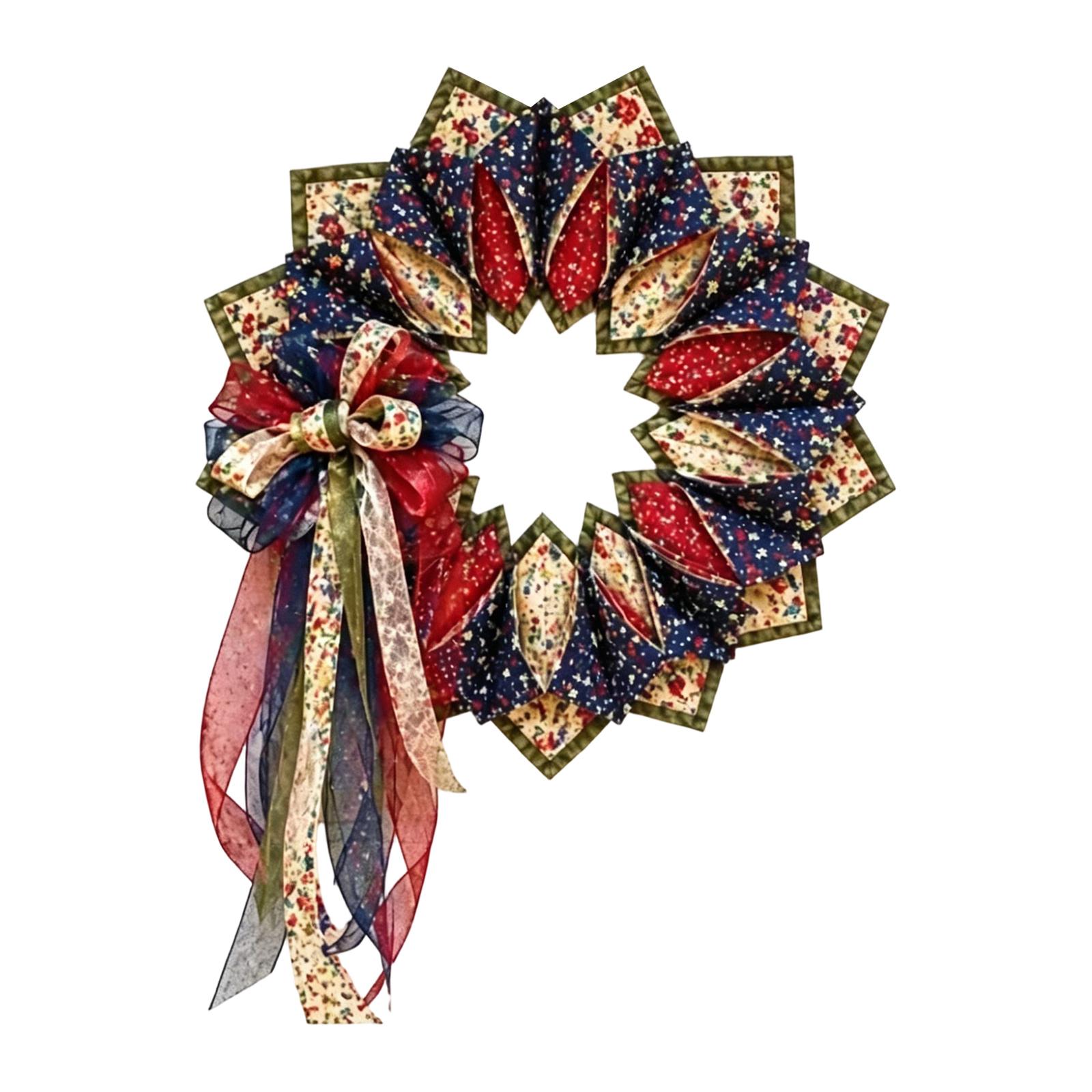 Patriotic Wreath, Mesh Tulle Wreath for Independence Day Decoration, 30cm One Size