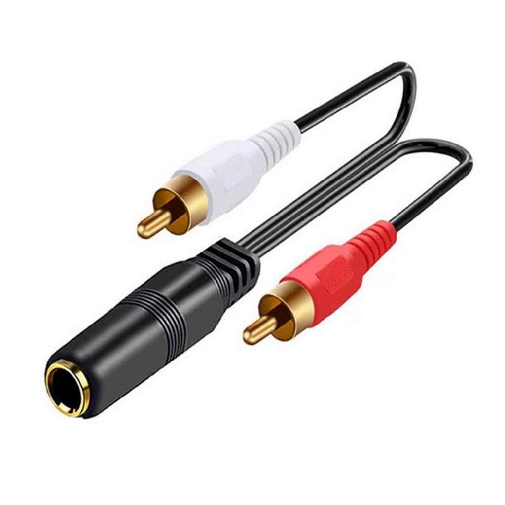 6,35mm Buchse auf 2x Cinch Stecker Audio Splitterkabel für HiFi-Stereoanlagen, Aufnahmeequipment, Heimkinosystem