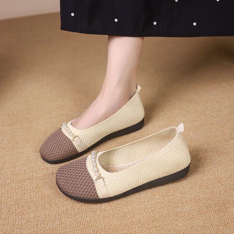 Fashion Mom Shoes Small Thin Sole Old Beijing Cloth Shoes Women's 2025 Summer and Autumn New Soft Sole Comfortable Mesh Breathable and Lightweight