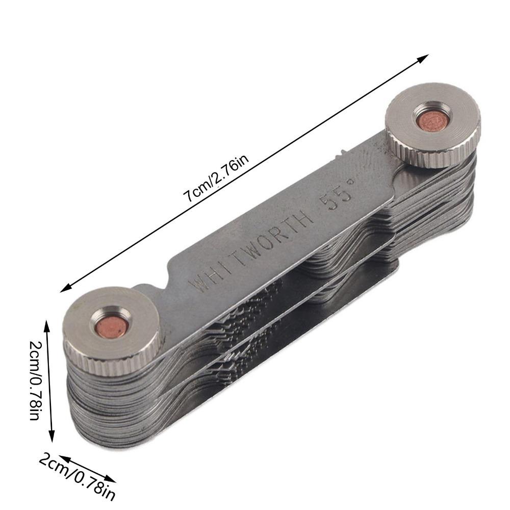 Stainless iron Thread Pitch Gauge Metric Imperial Thread Measuring Tool  Angle Checking
