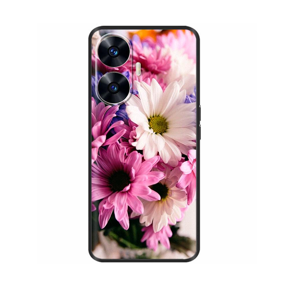 For Realme C55 Case C 55 4G Soft Silicone Back Cases For OPPO Realme C55 RealmeC55 Phone Back Cover 6.72" Black Bumper TPU Para