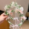 Summer Flower Crown for Women and Girls Beach Traveling Hair Accessories Floral Headbands Super Fairy Ribbon Hairbands Tiaras